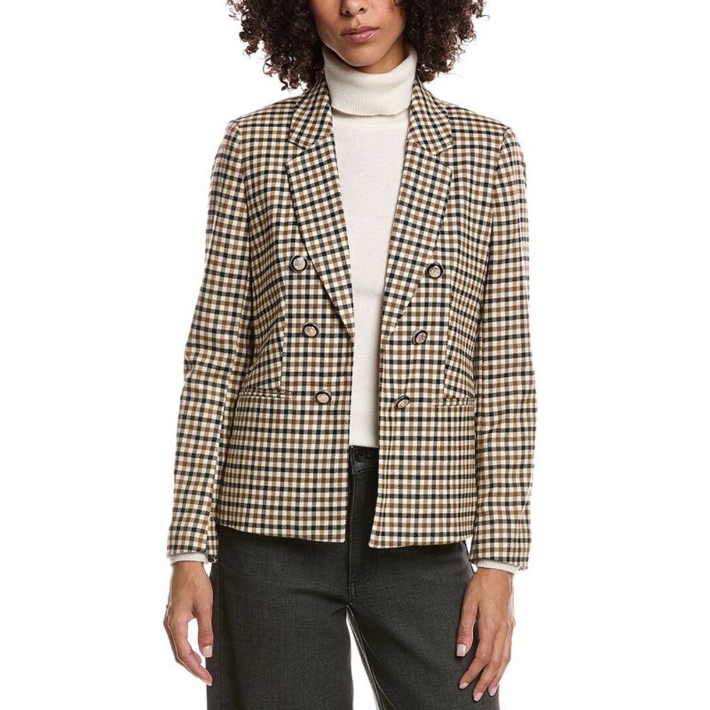 Plaid Double-Breasted Women's Jacket